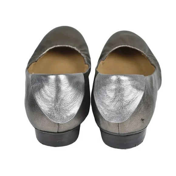 Nine West Metallic Gold Silver Ballet Flat Leather Round Toe Shoes Size 7 - Picture 4 of 14